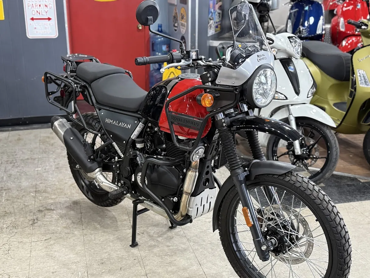 New 2023 Royal Enfield Last New   Himalayan 411 in Stock!! in stock color, side profile, at The Motorcycle Shop San Antonio