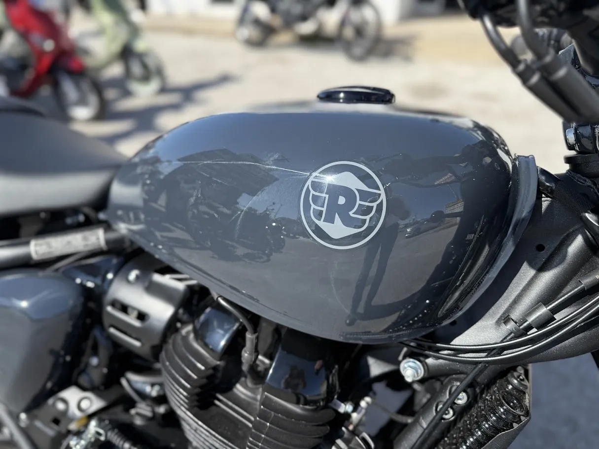 New 2026 Royal Enfield Shotgun 650 in stock color, side profile, at The Motorcycle Shop San Antonio