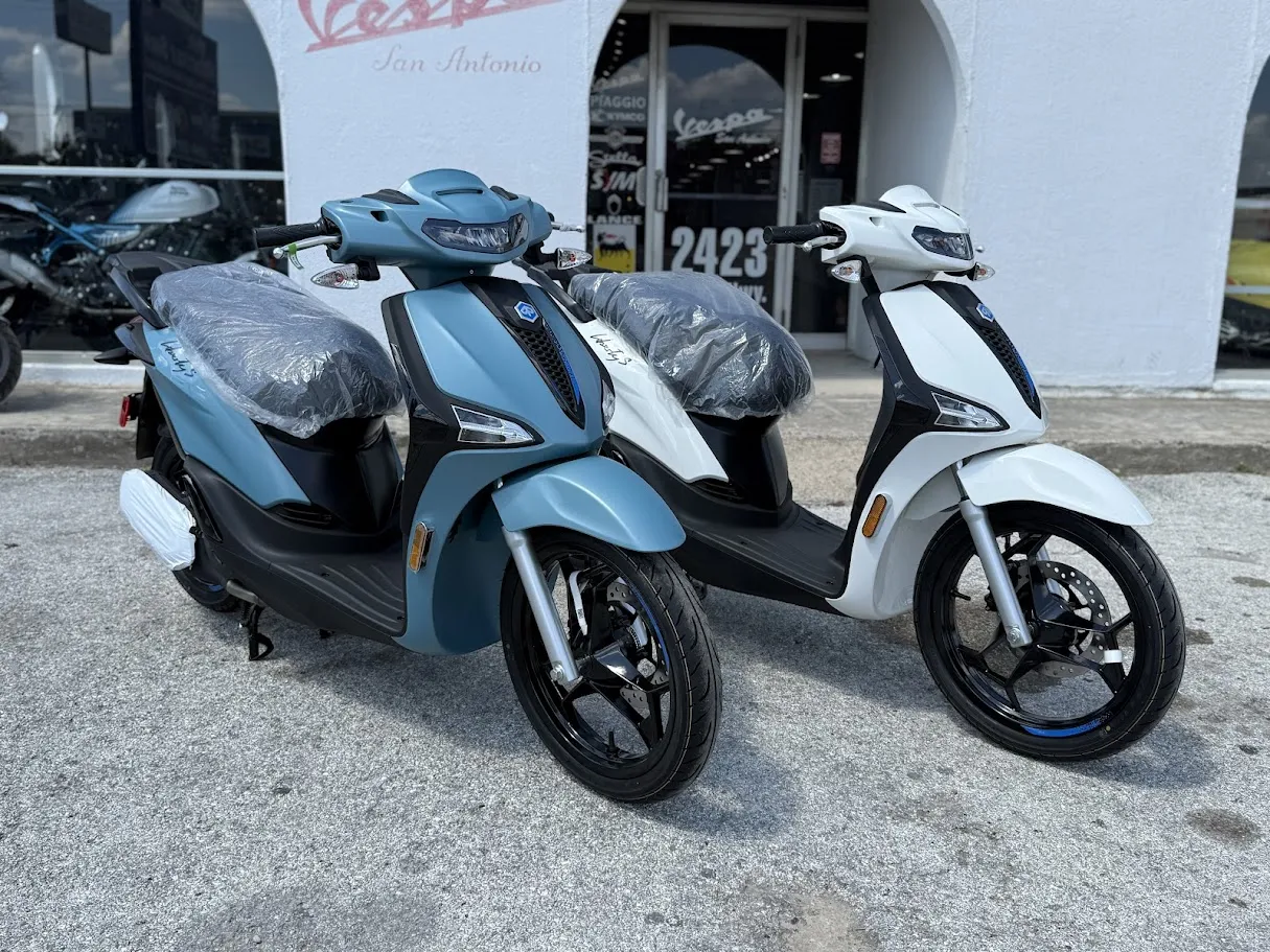 New 2026 Piaggio Updated   Liberty S 150 has Arrived! in stock color, side profile, at The Motorcycle Shop San Antonio