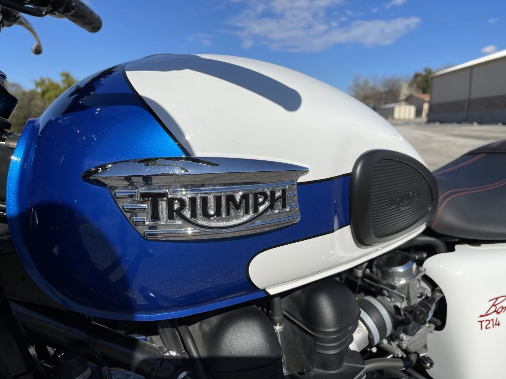 2015 Triumph Bonneville tank The Motorcycle Shop